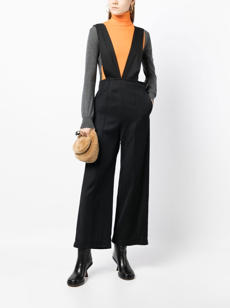 Plan C deep V-neck jumpsuit outlook