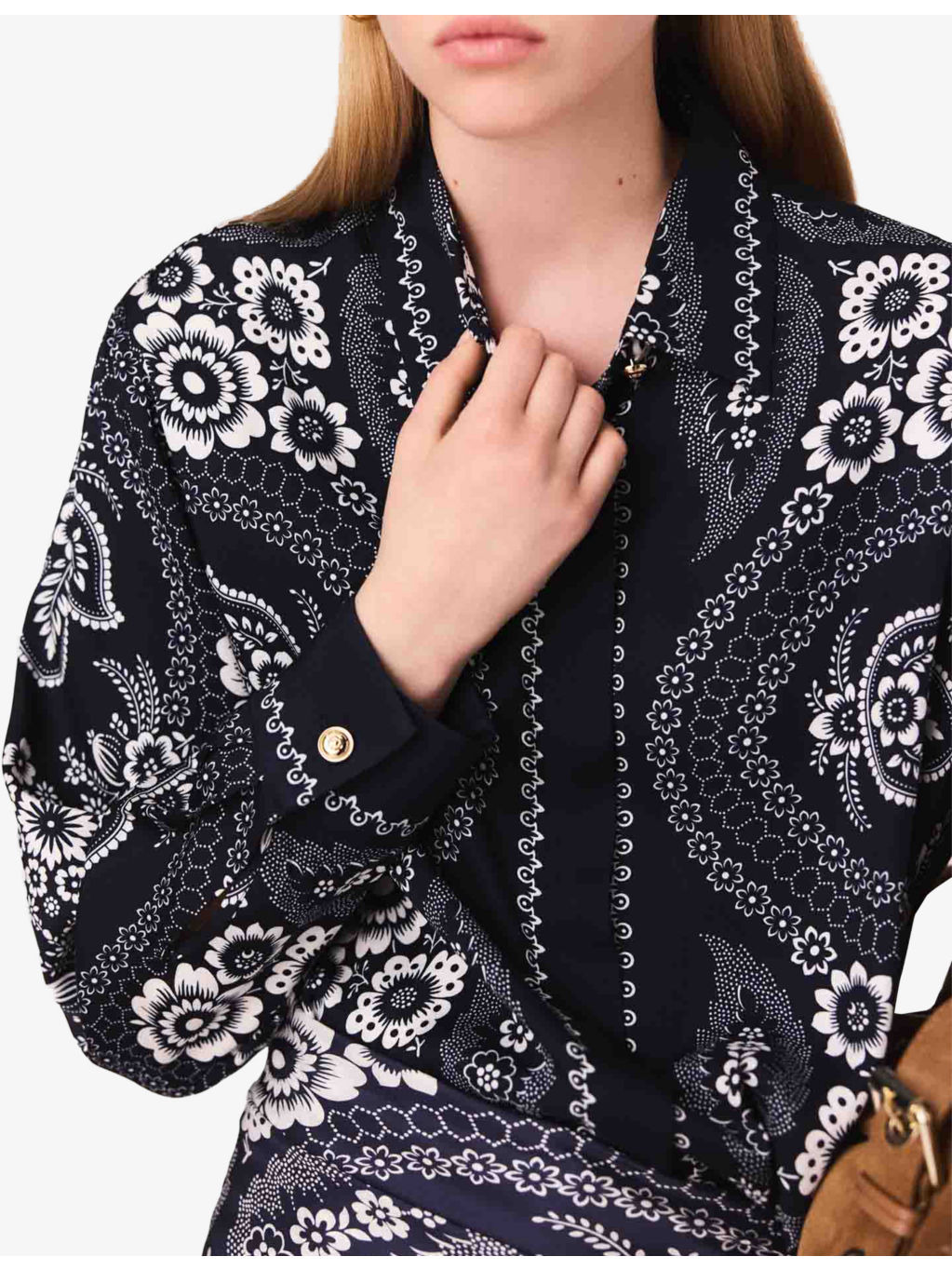 Bandana-Print Relaxed-Fit Satin Shirt - 6