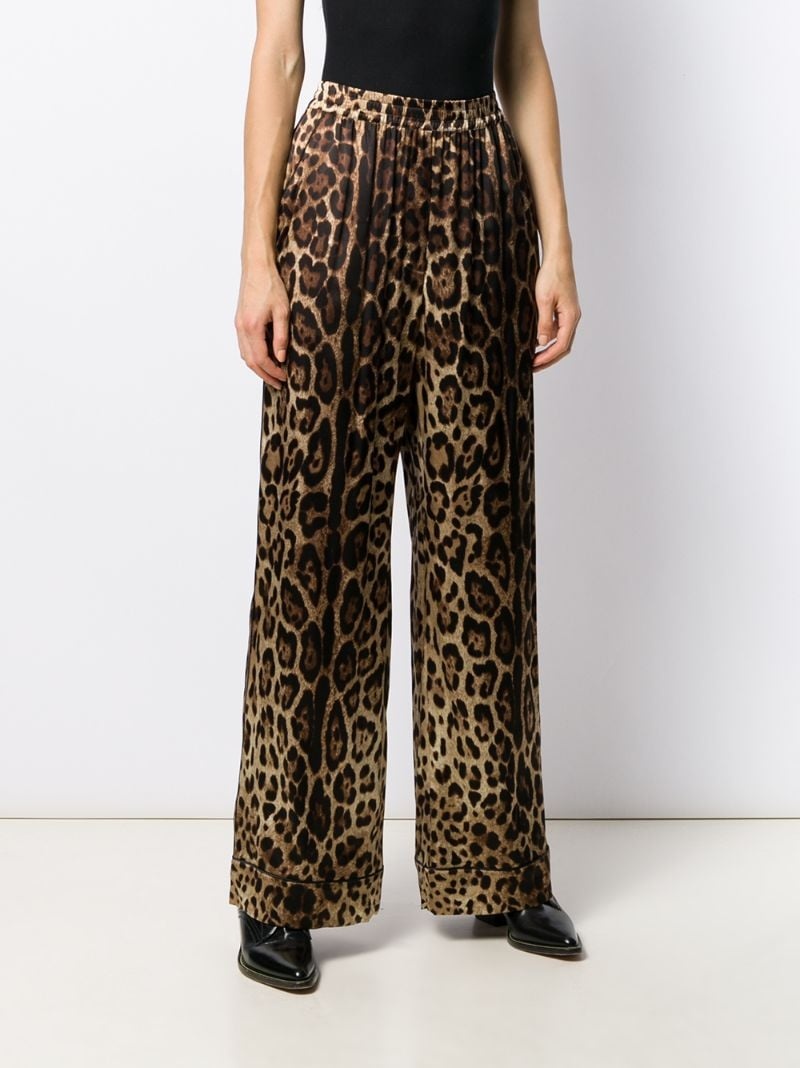 leopard-print straight trousers - 3