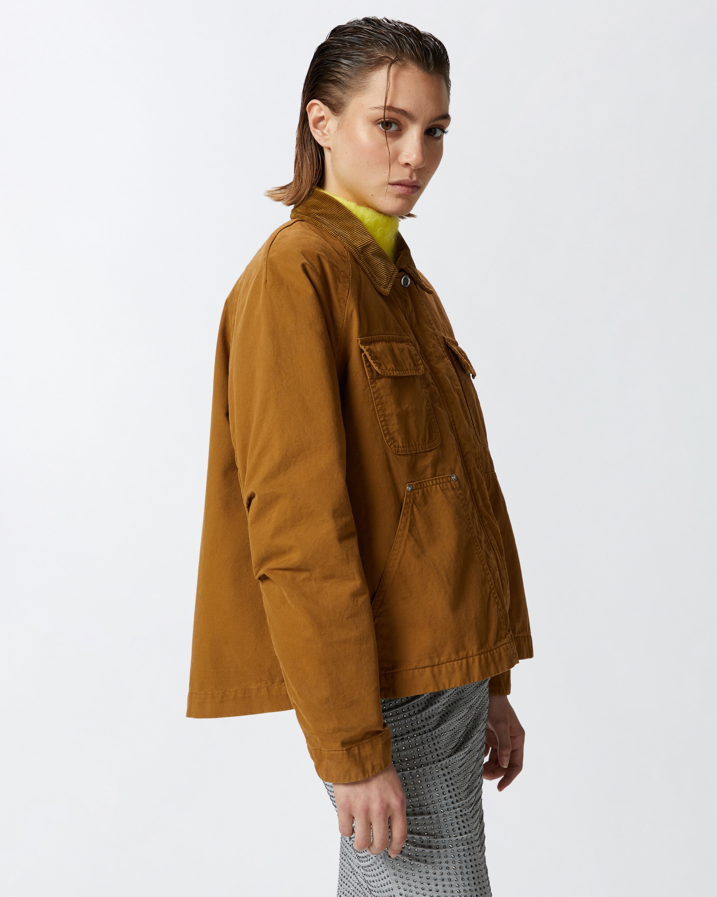 PEA JACKET WITH CORDUROY COLLAR - 3