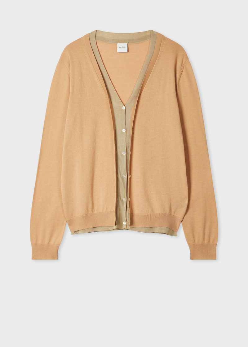 Women's Beige Double Knit Cardigan 1