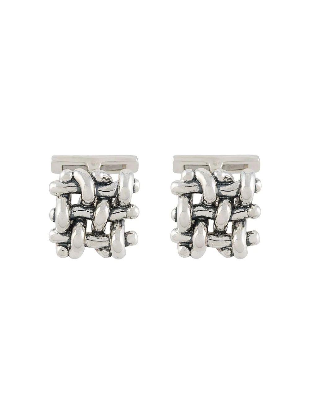 intrecciato-effect cufflinks - 1