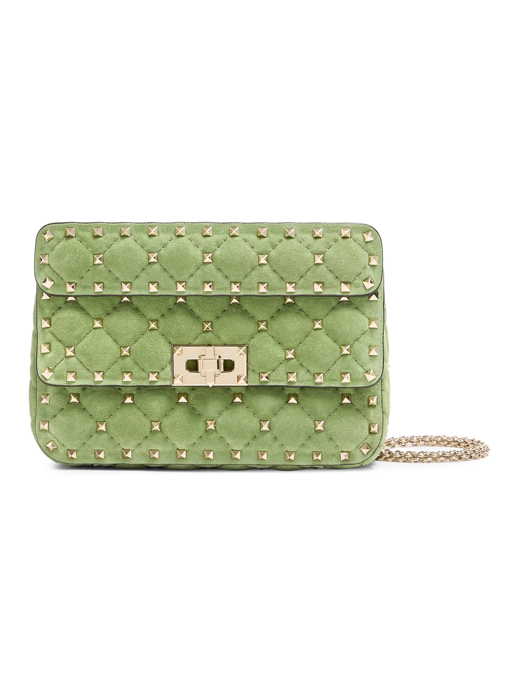 Women's Rockstud Spike Small Suede Shoulder Bag - Mint - 1