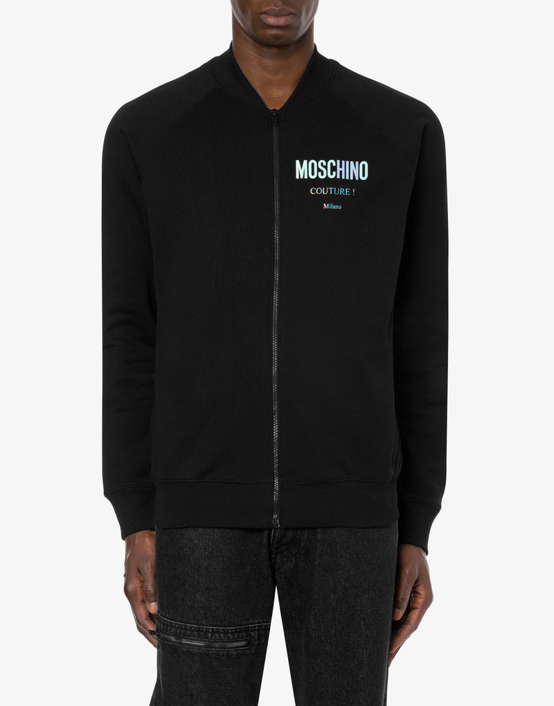 Moschino HOLOGRAPHIC LOGO ZIP SWEATSHIRT outlook