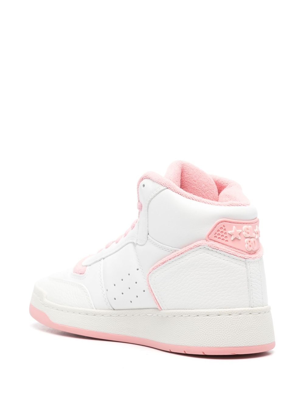 high-top leather sneakers - 3