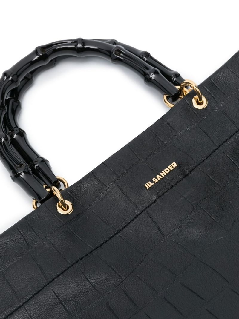 crocodile-effect leather tote - 4