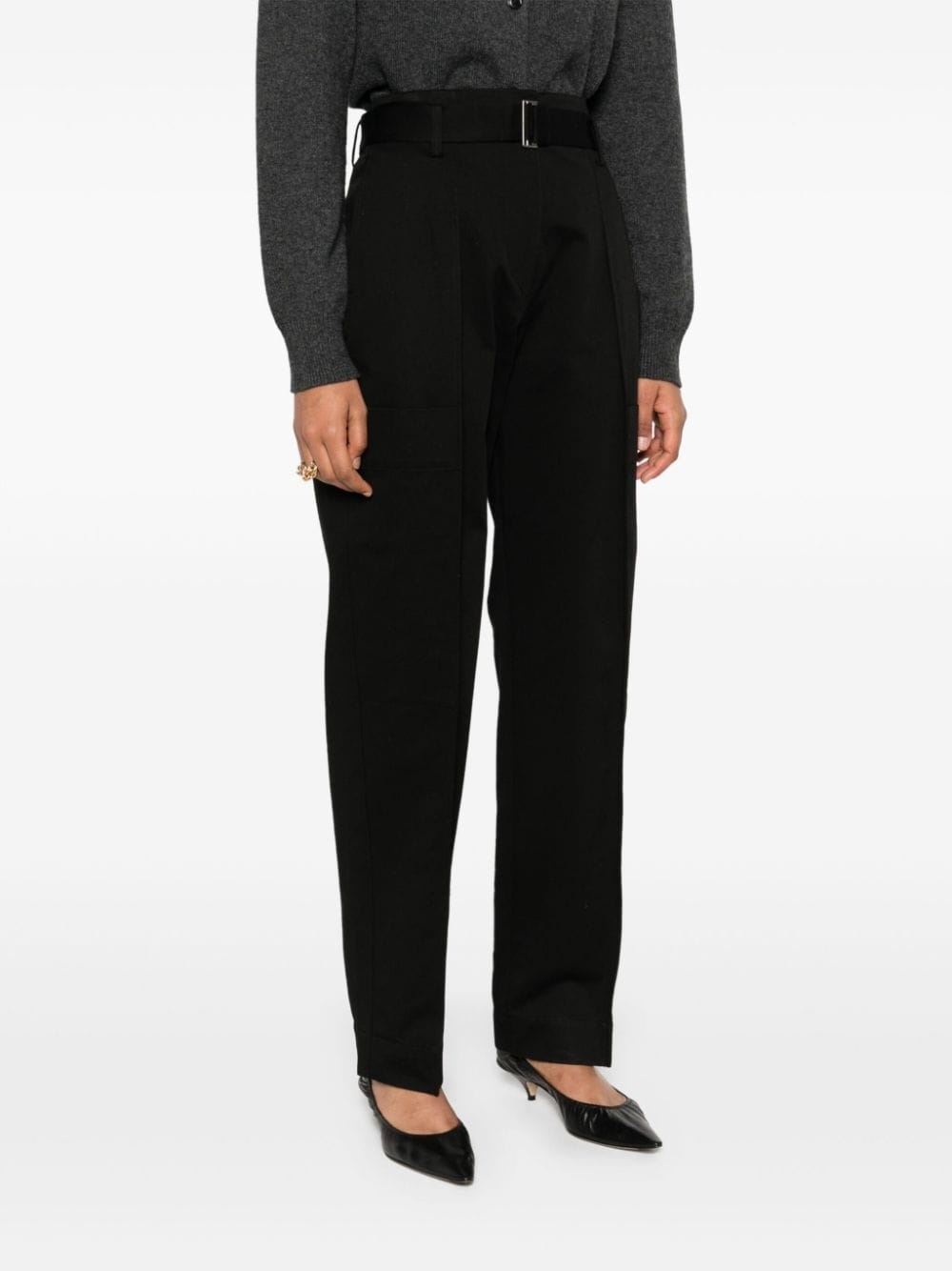 cotton belted trousers - 3