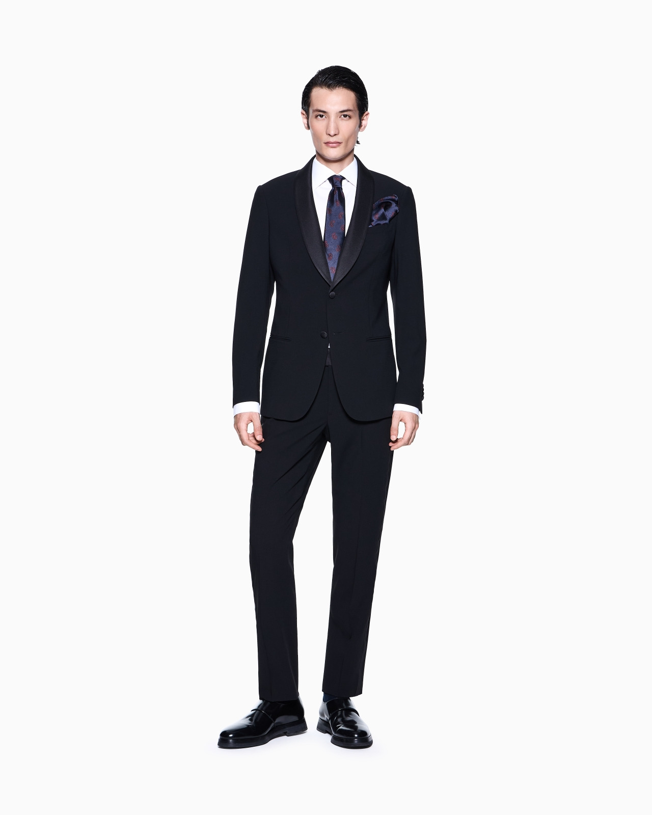 SOHO LINE SINGLE-BREASTED TUXEDO IN WOOL CRÊPE - 2