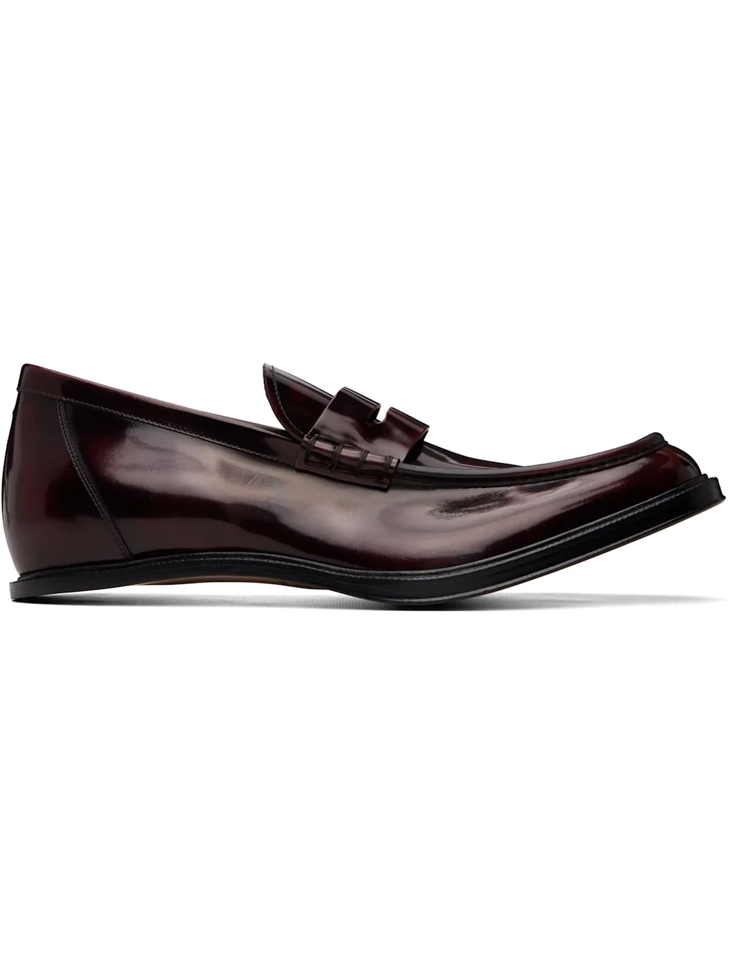 Burgundy Heel-Less Loafers - 1