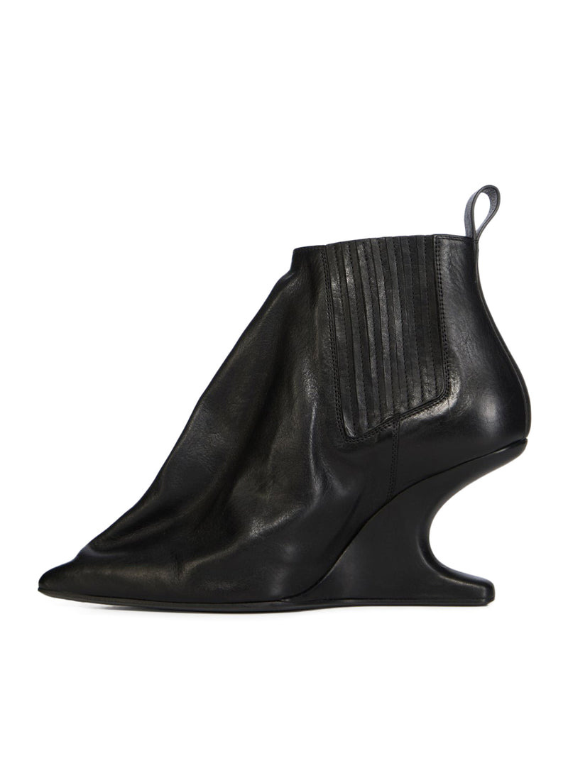 Rick Owens Women Ankle Taco Leather Boots - 5