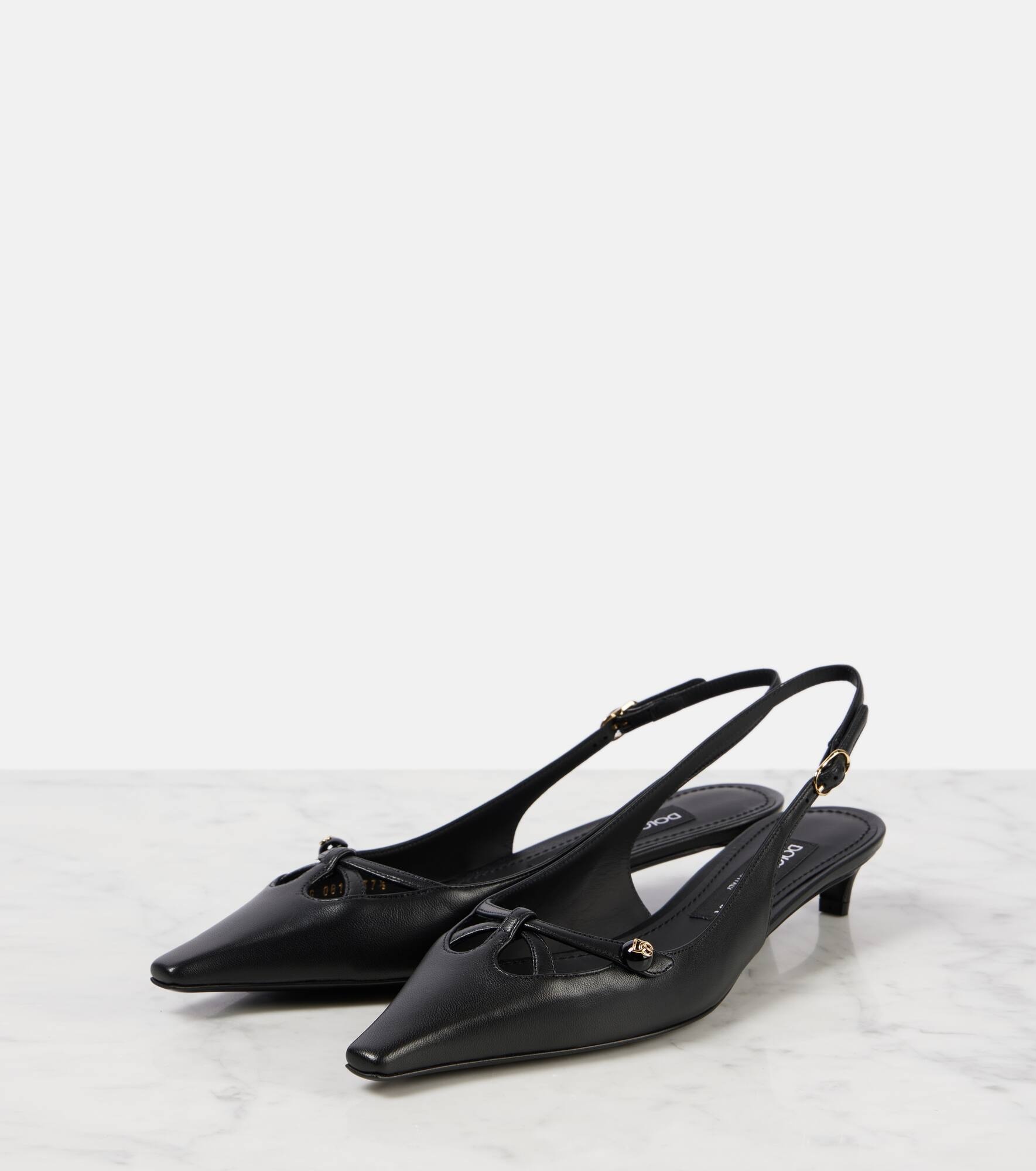 Leather slingback pumps - 4