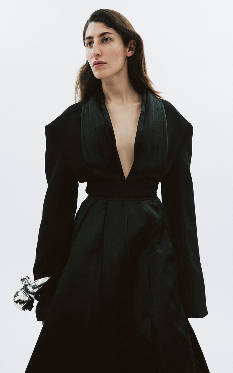 Cummerbund Collar Tuxedo Top black - 2