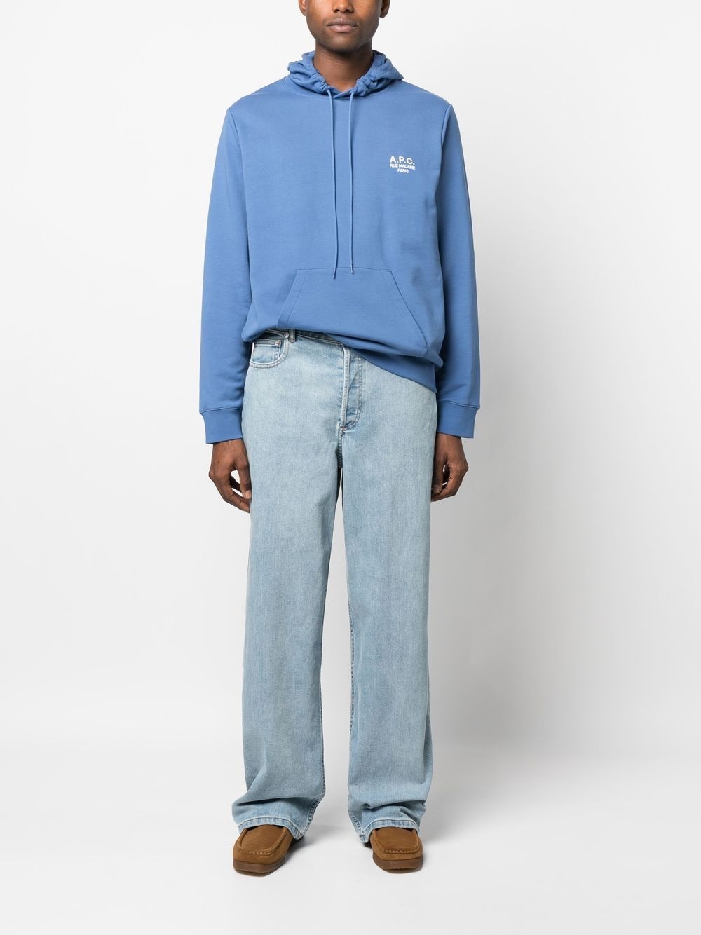 A.P.C. logo-print drawstring hoodie | REVERSIBLE
