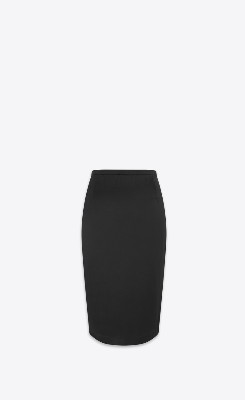 pencil skirt in satin - 1