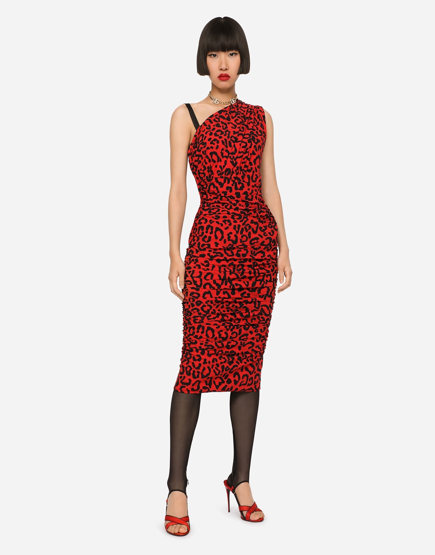 Leopard Print Jersey Dress - 1