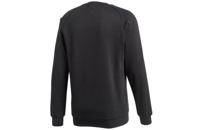 adidas Men's adidas Solid Color Logo Printing Round Neck Pullover Long Sleeves Black CE9064 outlook