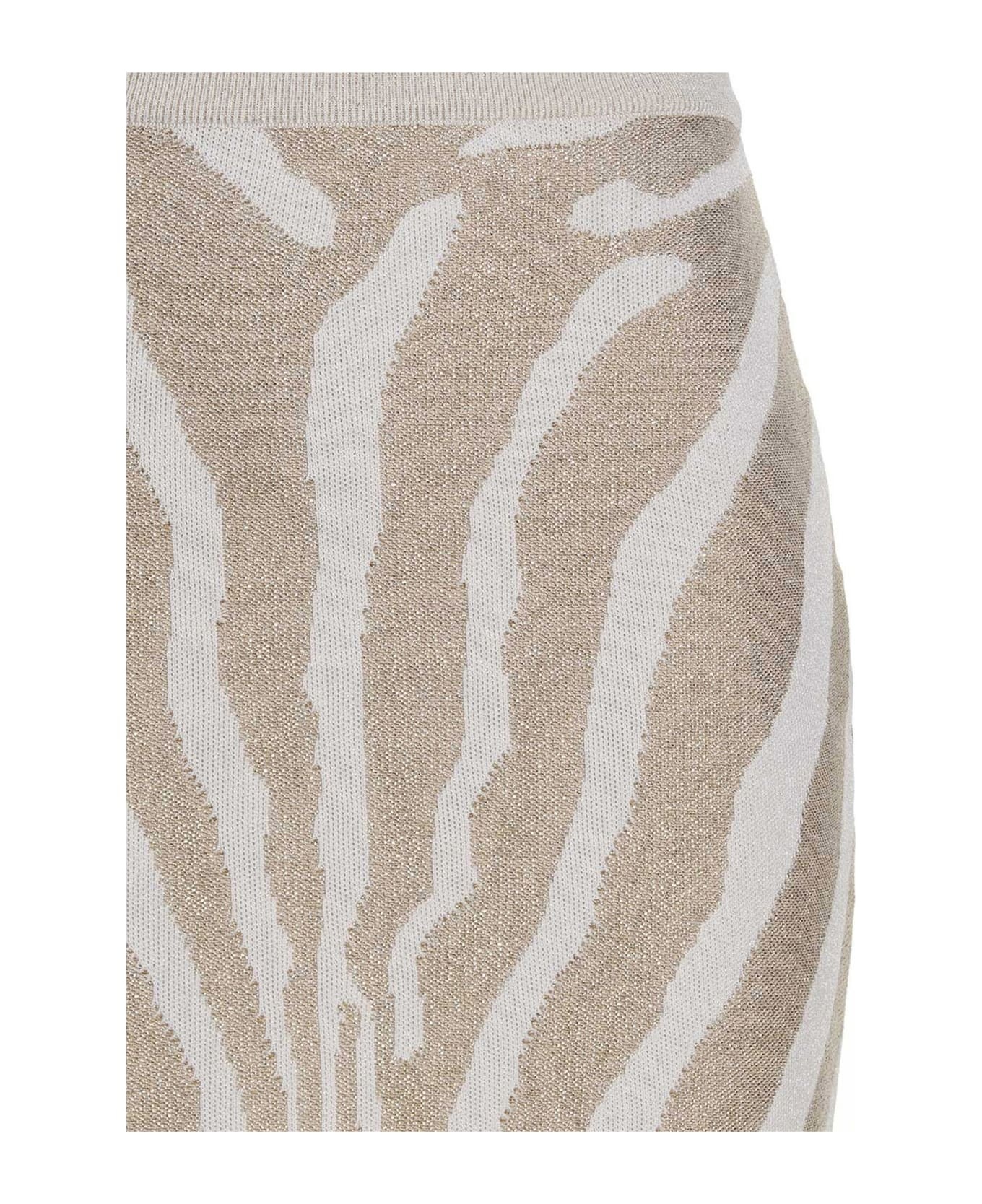 Zebra Knit Short Skirt - 3