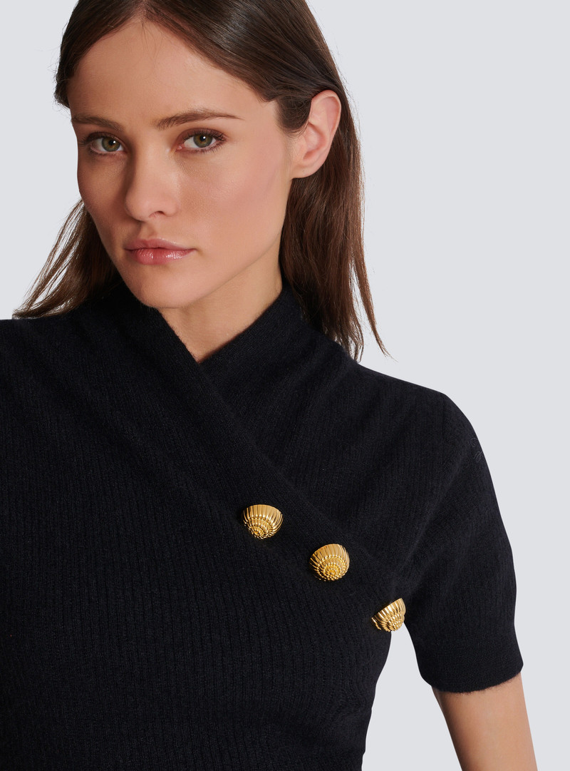 Mohair wrap top with buttons 7