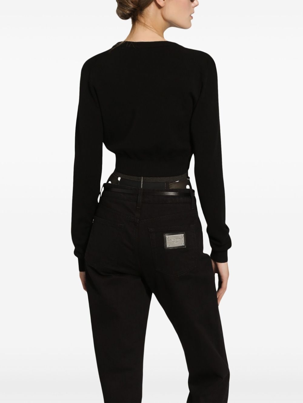 V-neck cropped cardigan - 3
