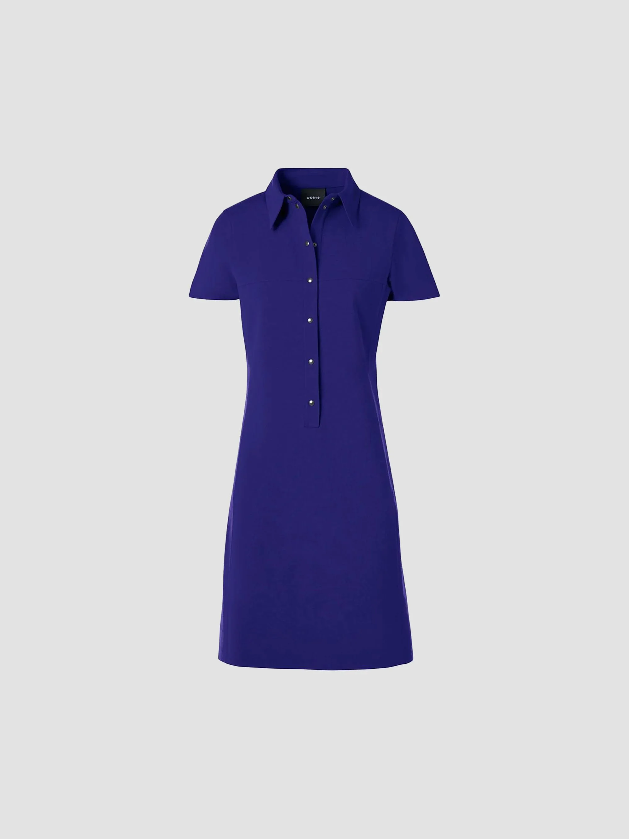 Women's Stretch Cotton-Silk Polo Dress - Purple - 1
