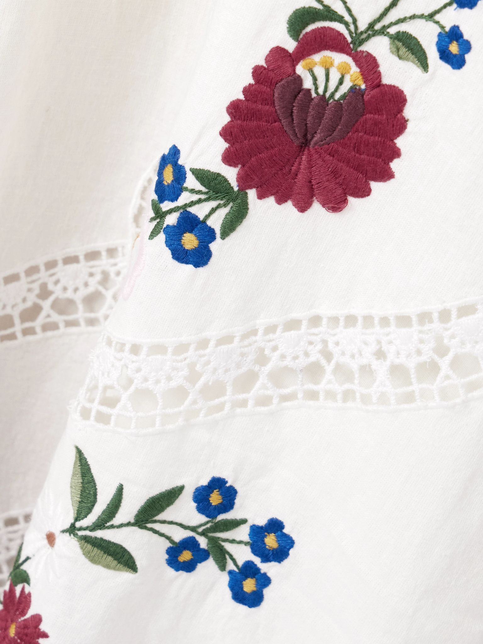 Celia broderie anglaise cotton and linen-blend midi dress Cream - 4