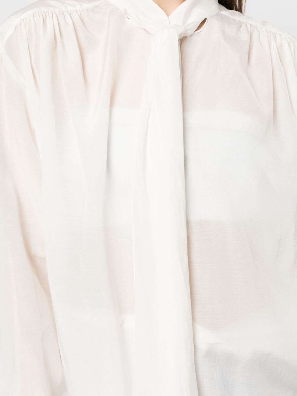 semi-sheer long-sleeve shirt - 5