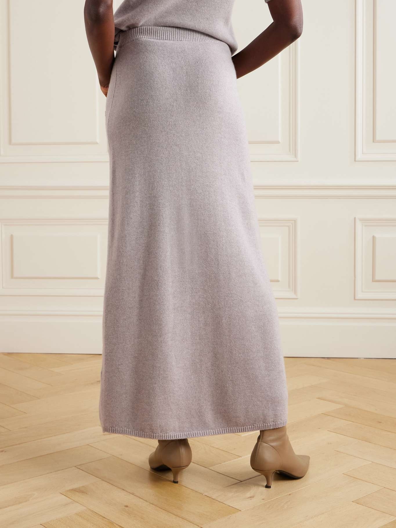 Nellie cashmere maxi skirt Gray - 4