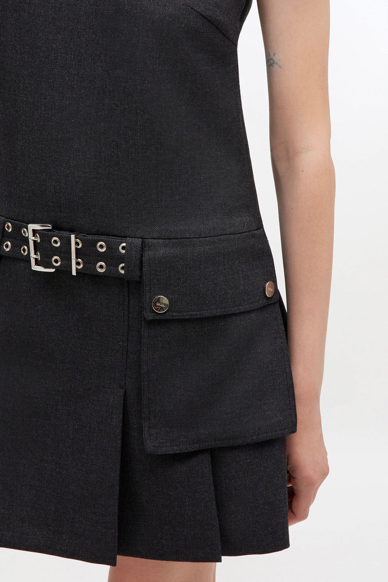 GANNI GREY WOOL MINI DRESS outlook