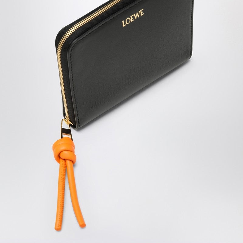 Loewe Knot Compact Zipped Wallet In Black Leather Women - 4