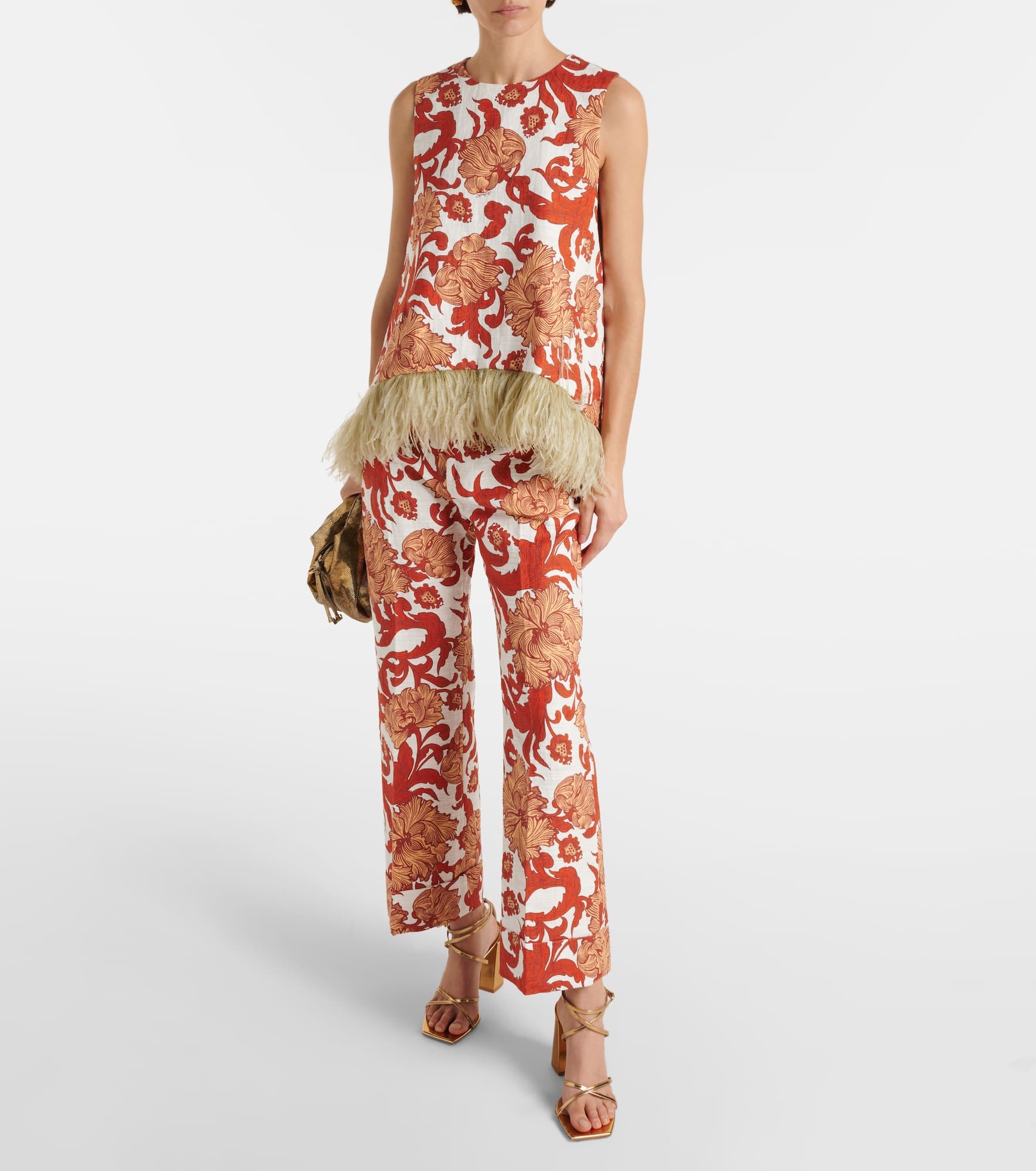 Hendrix jacquard high-rise cotton straight pants - 2