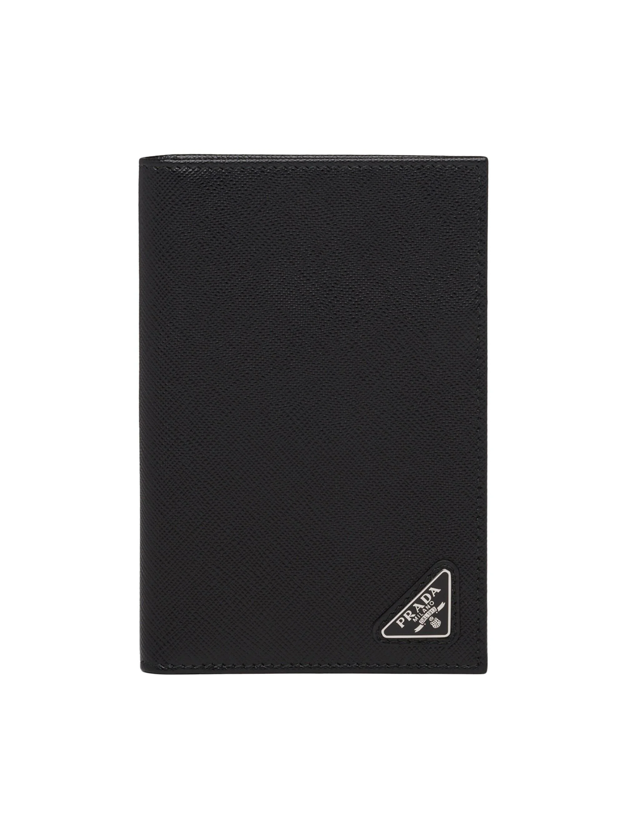 Men's Saffiano Leather Passport Holder - Black - 1