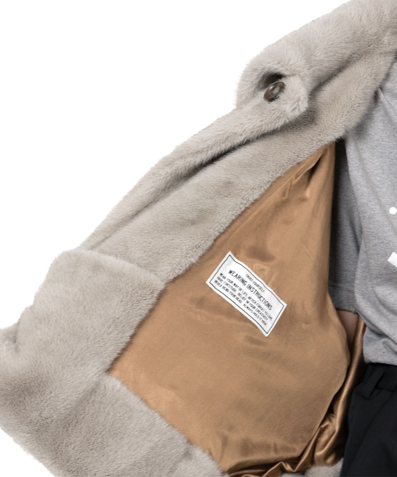 Roll-up Hem Fake Fur Coat 18