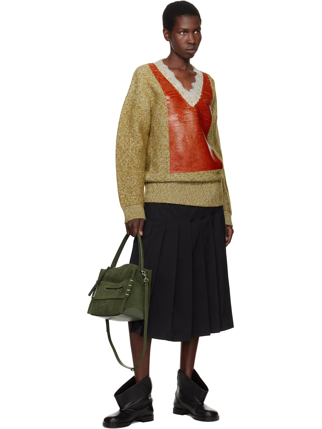 Green Medium Loafer Bag - 4