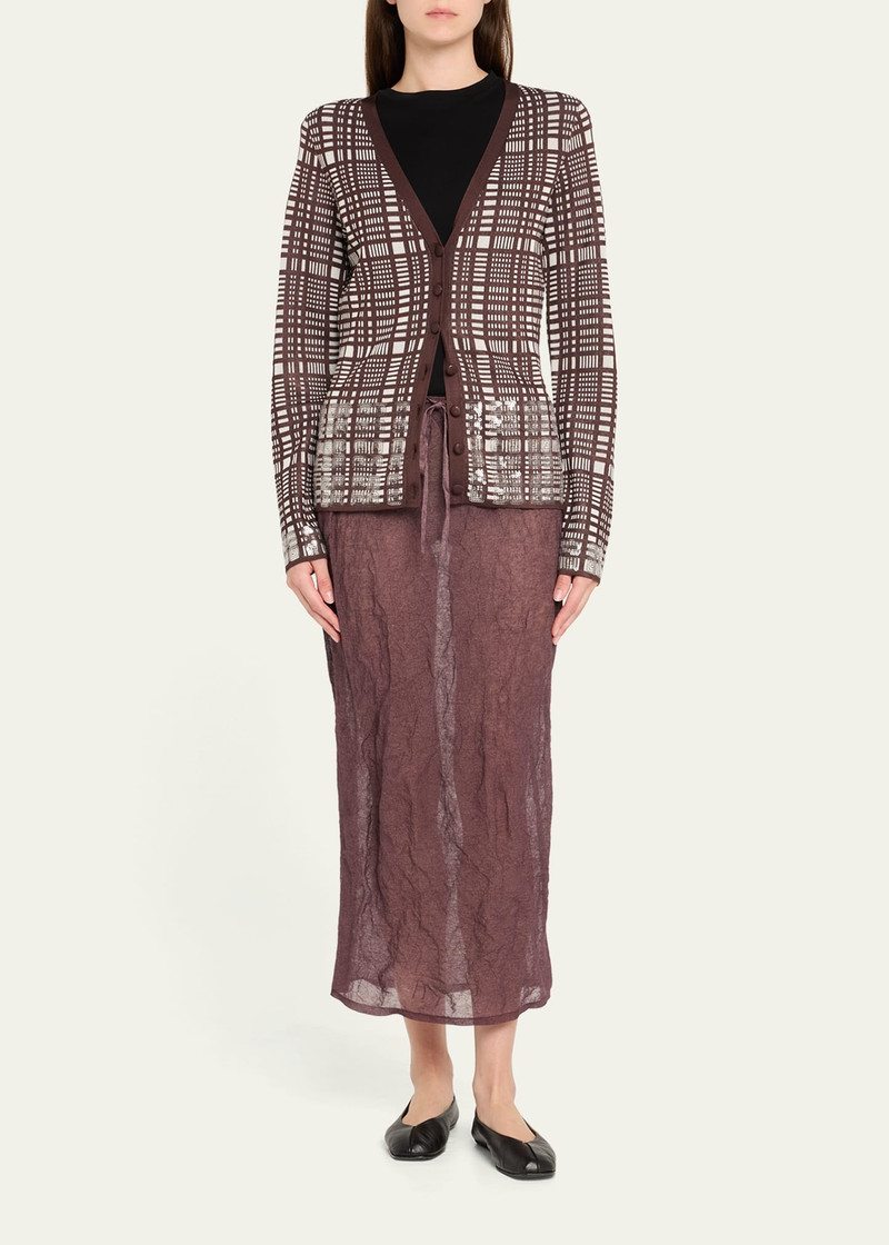 ZANKOV Rickie Sheer Knit Pull-On Ankle Skirt outlook