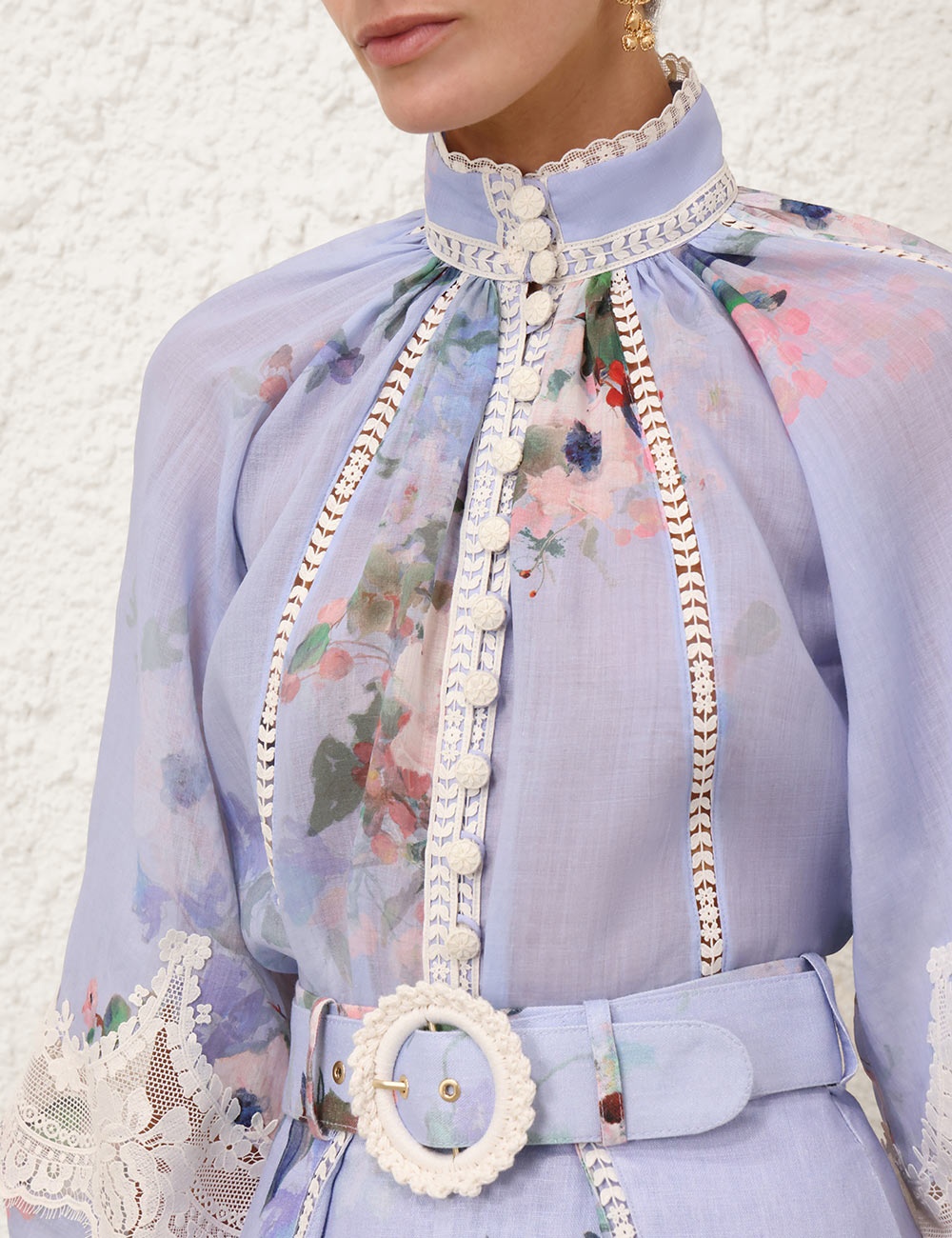 Zimmermann EVERLEY LACE TRIM BLOUSE | REVERSIBLE