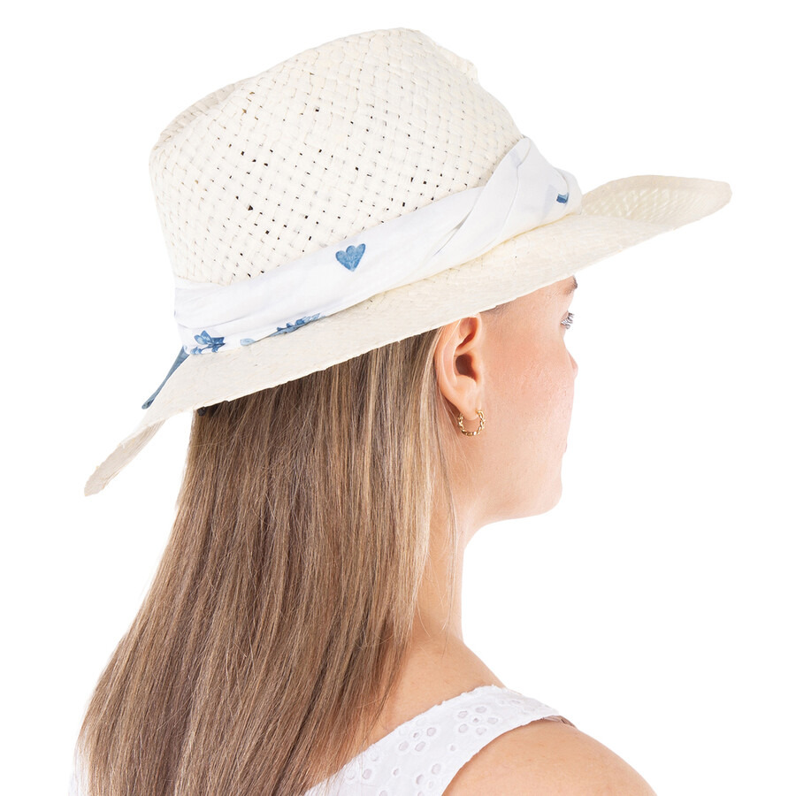 Maison Michel Ladies Beige Kate Scarf-Detail Fedora Hat - 3