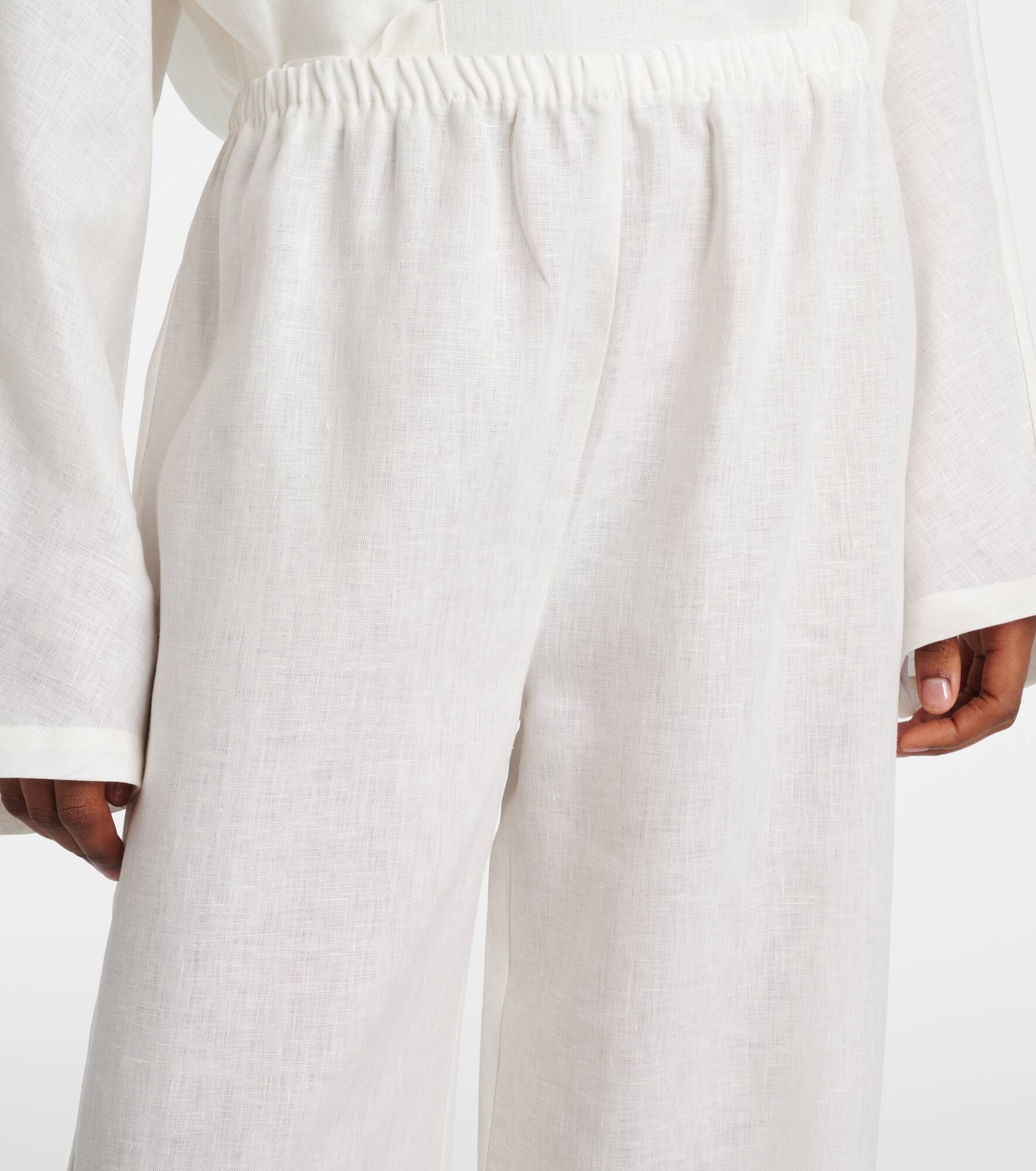Austin linen wide-leg pants - 4