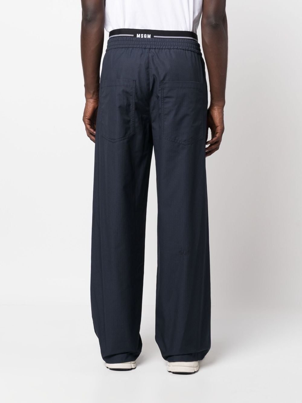 logo-waistband straight-leg trousers - 4