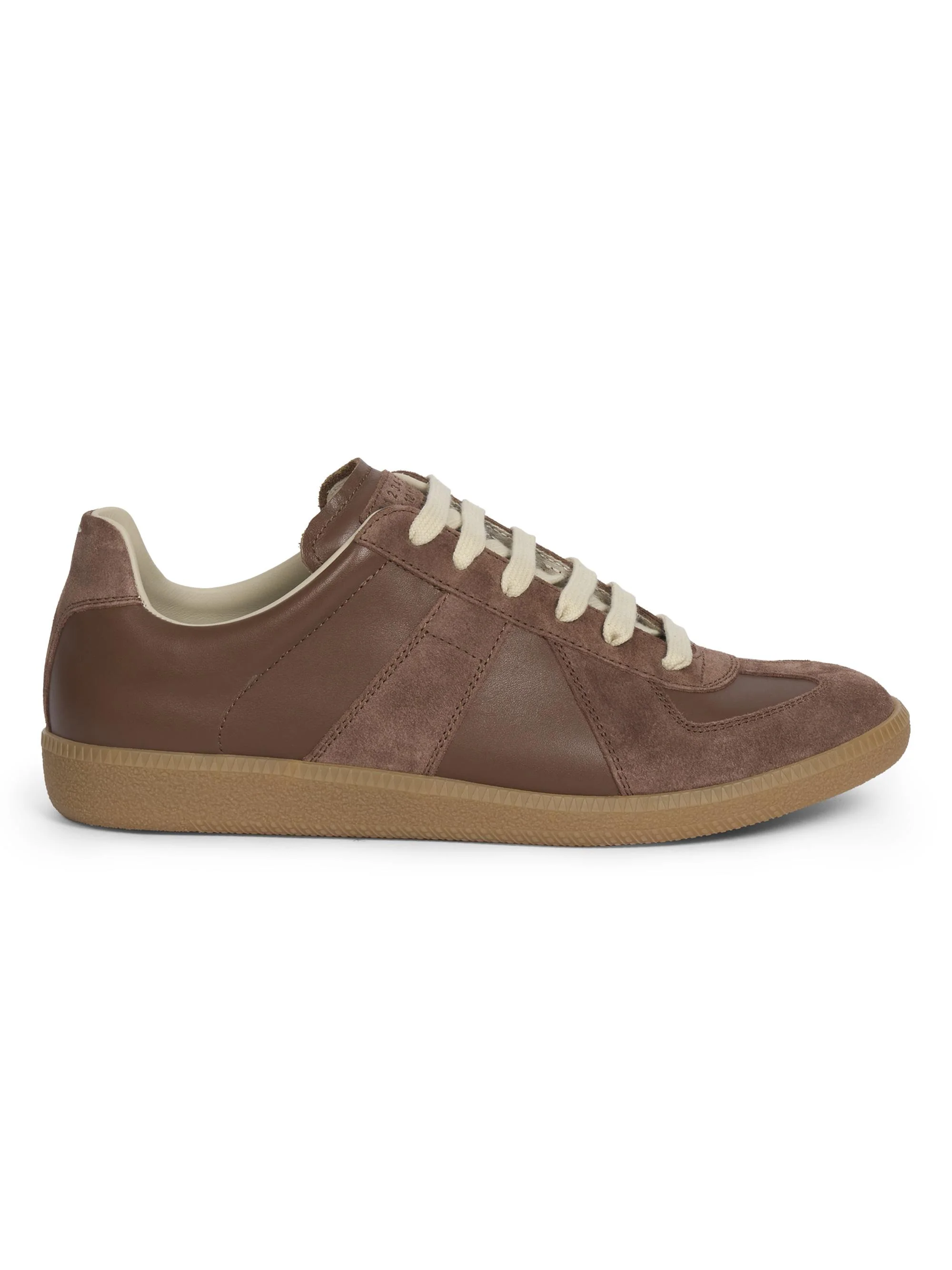Men's Replica Leather & Suede Sneakers - Warm Coffee - 1