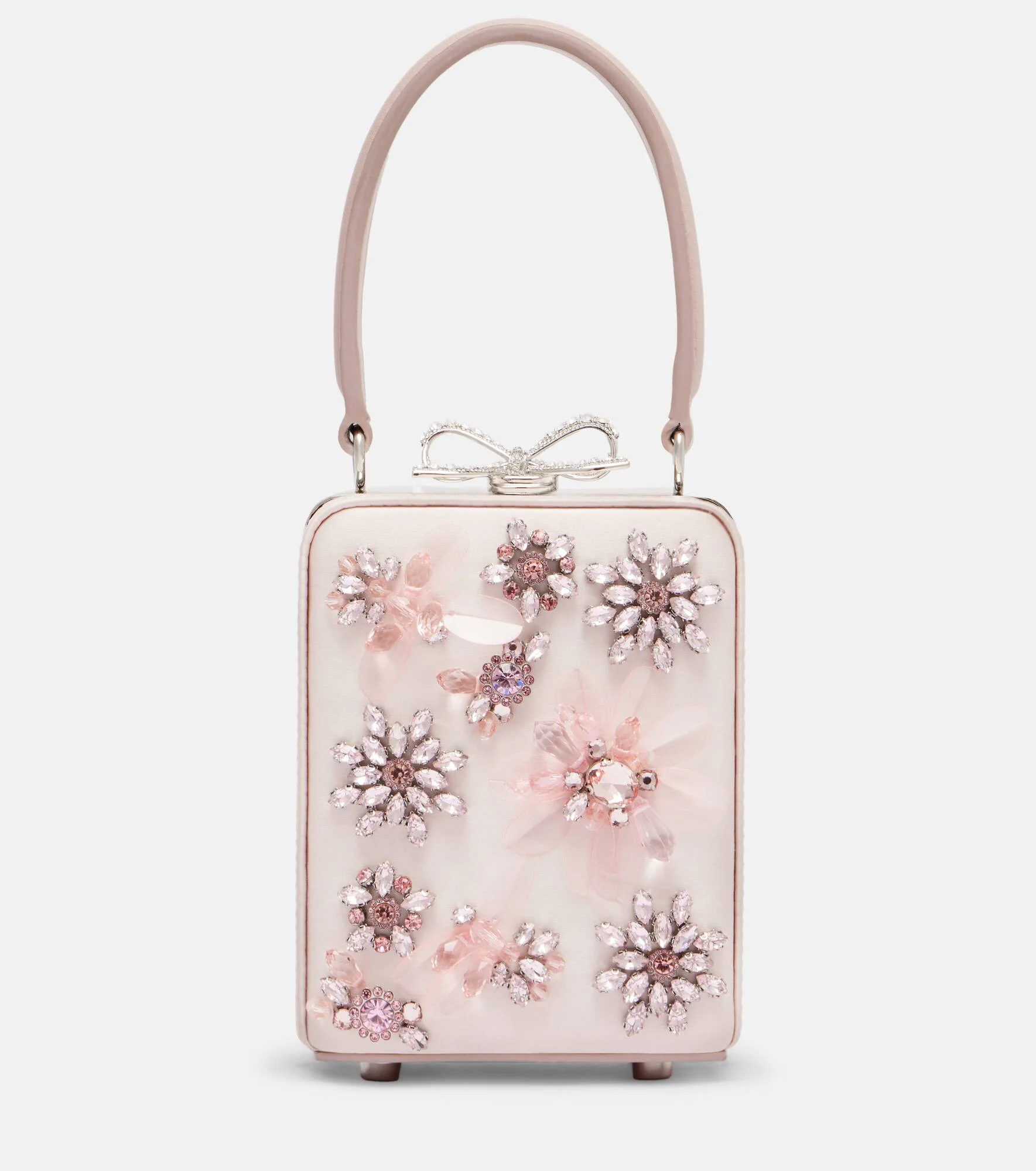 Micro crystal-embellished floral box bag - 1