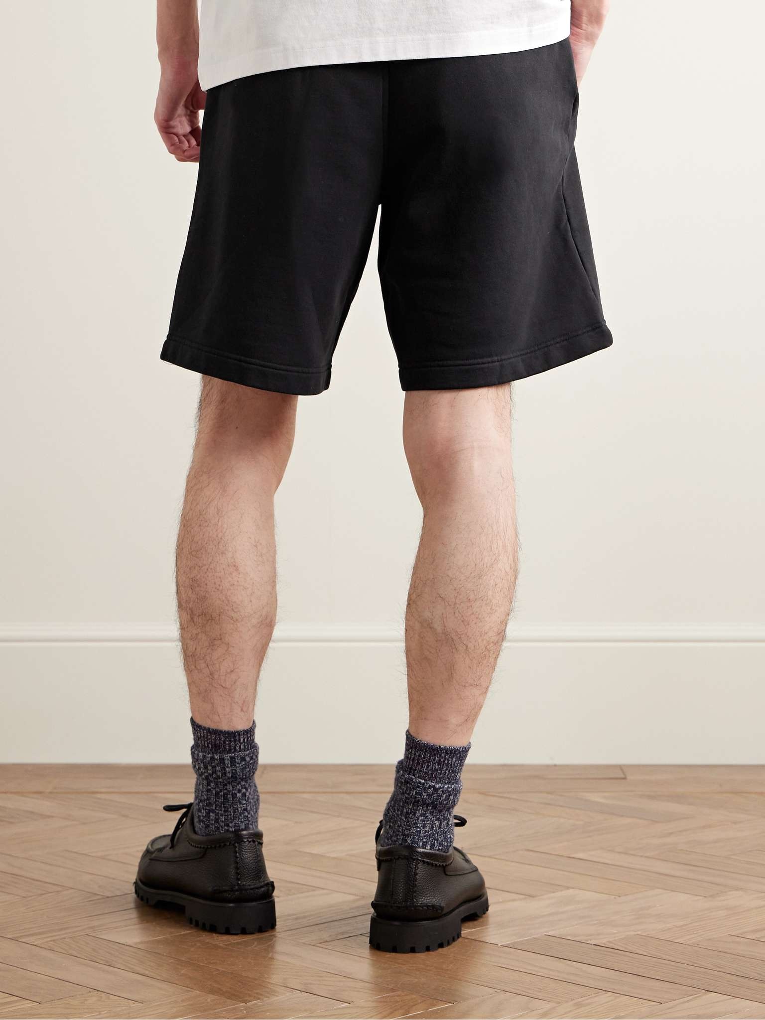 Straight-Leg Logo-Appliquéd Cotton-Jersey Drawstring Shorts - 3