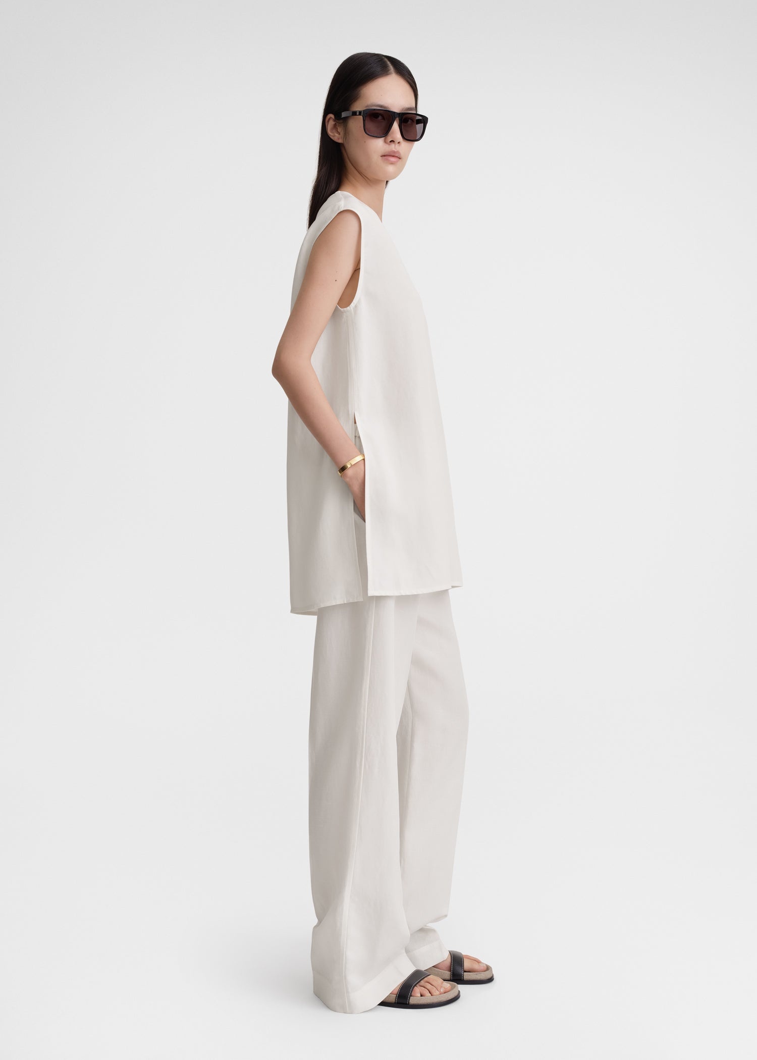 Fluid V-neck top off white - 3