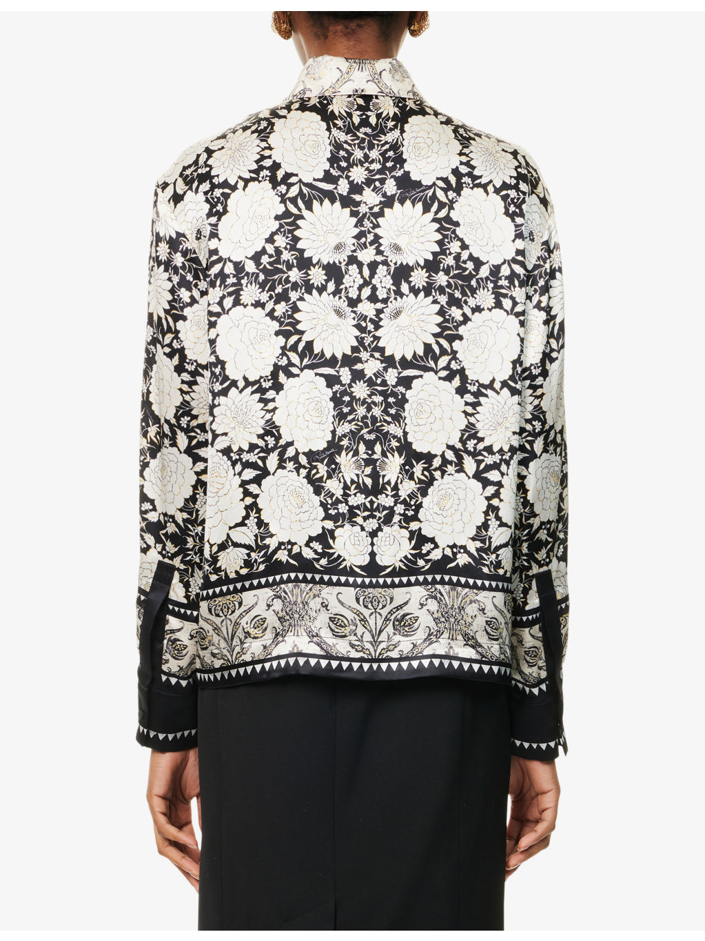 Flora-Print Long-Sleeve Silk Shirt - 4