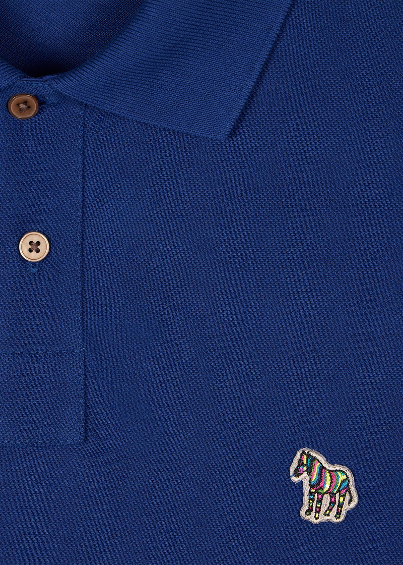 Paul Smith Royal Blue Organic Cotton Zebra Polo Shirt outlook