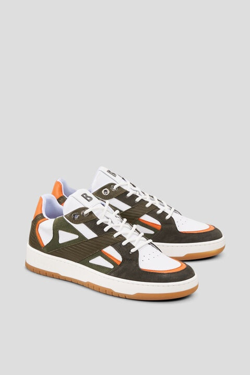 Los Angeles Sneakers in Olive green/Orange/White 3
