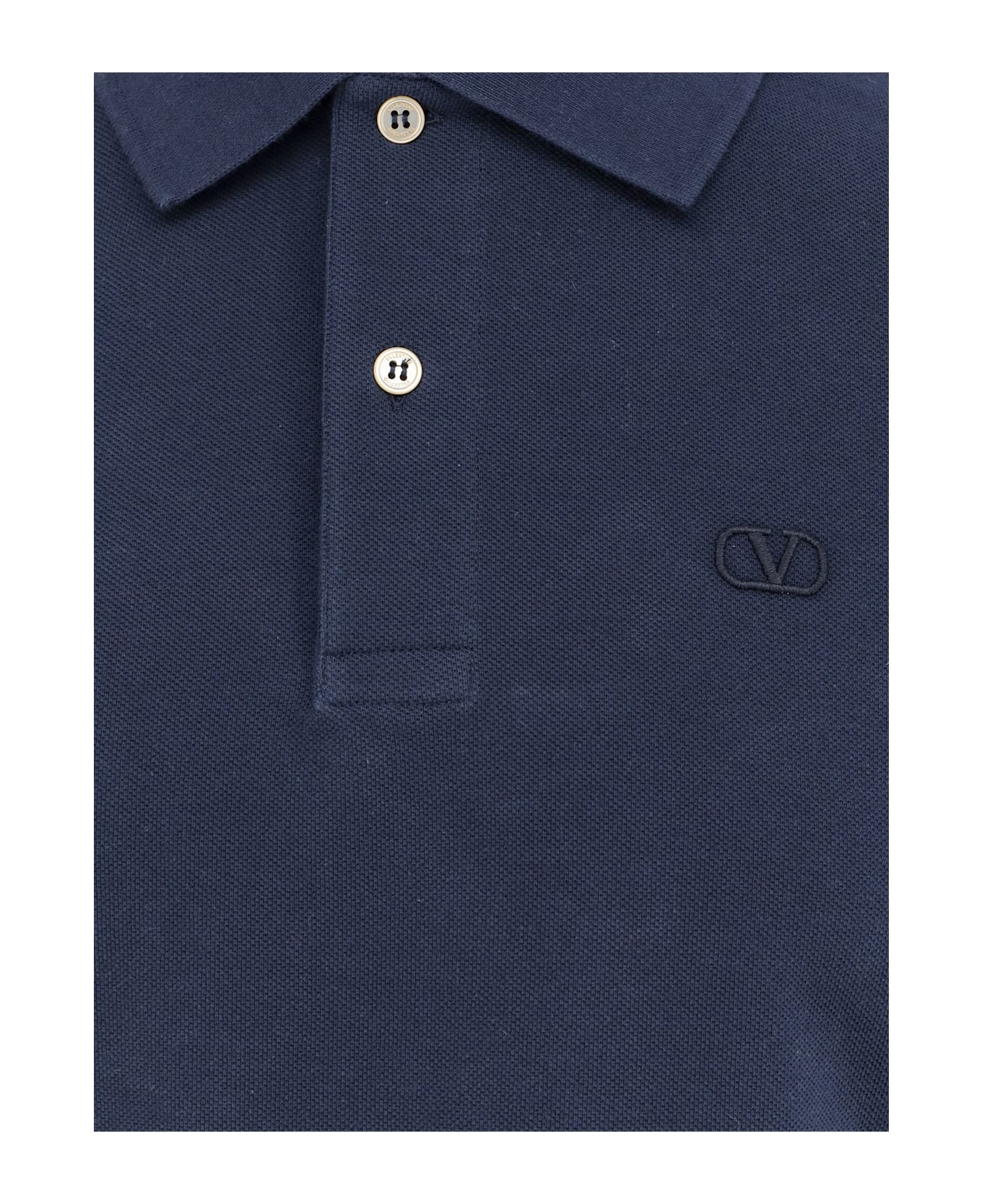 Cotton Piquet Polo Shirt With Vlogo Embroidery - 3