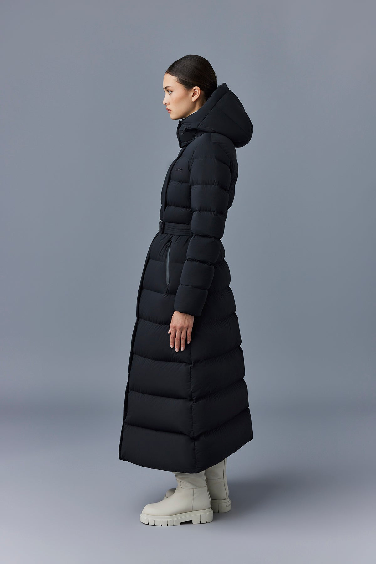 CALINA-CITY Stretch light down maxi coat - 3