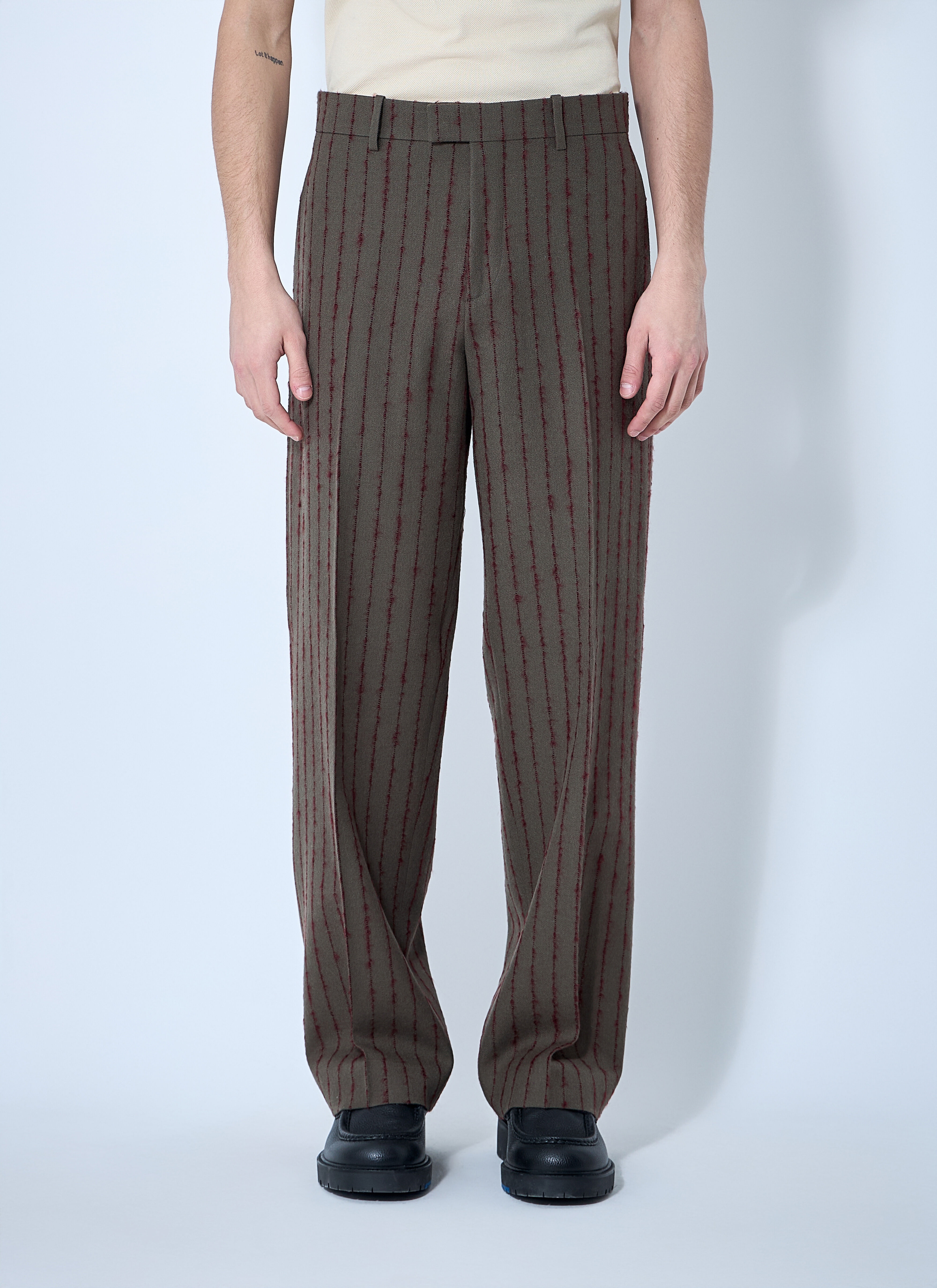 Striped Wool Tailored Pants - 1