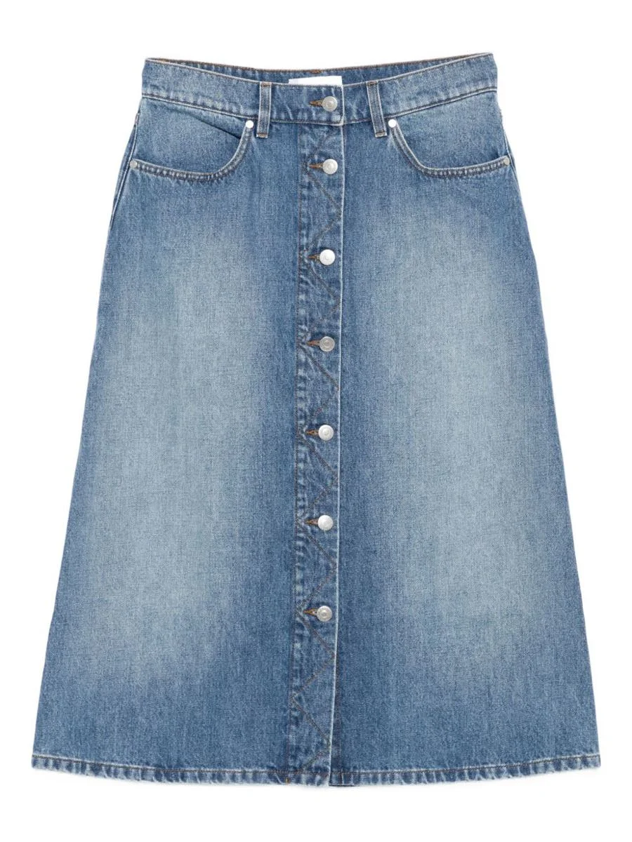 Stella McCartney Denim Cotton Midi Skirt - 1