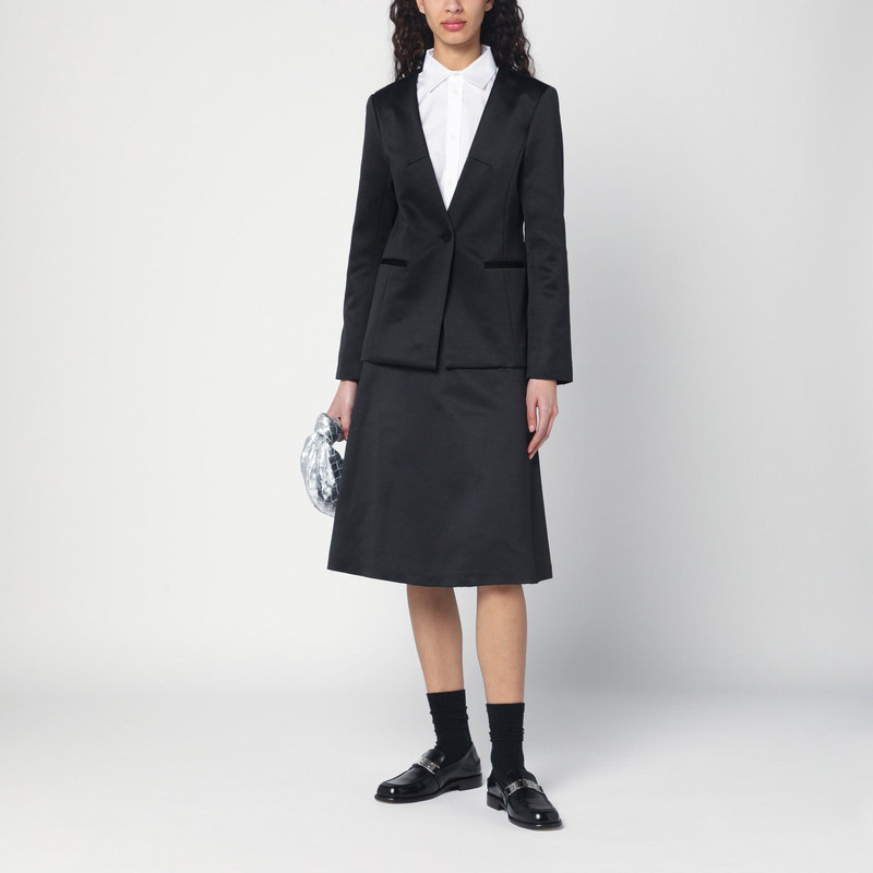 The Garment Black single breasted cotton blend jacket outlook